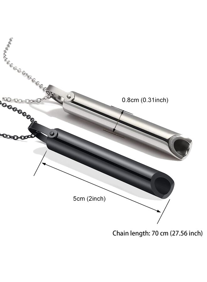 LAMAY Stainless Steel Anxiety Mindful Breathing Necklace, Anxiety Relief Items, The Breathing Necklace for Anxiety, Breathwork,Anxiety Breathing Tool - Image 2